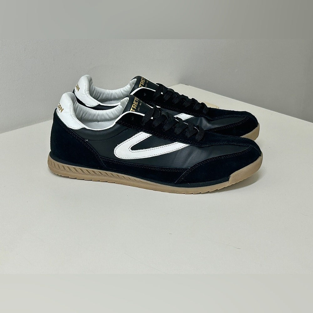 Men’s 10 Tretorn Rawlins 2.0 Black Suede Leather Tennis Shoes Sneakers